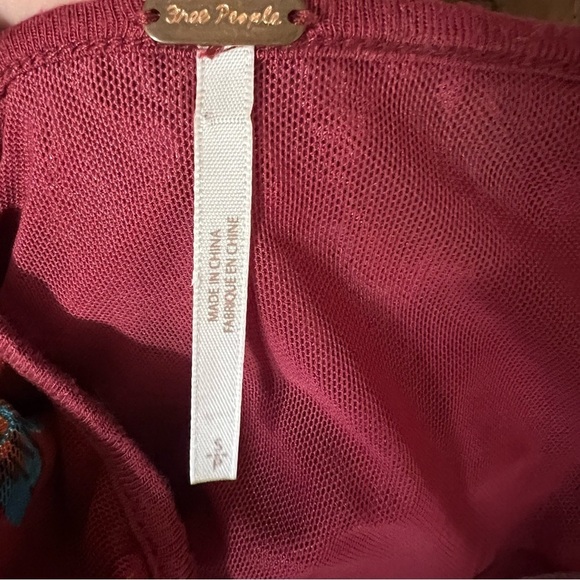 Free People Wildflower Honey Boho Prairie Blouse Stretch Festival Shirt Top Sz S - Picture 9 of 11